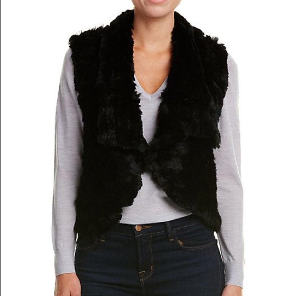 Love token carter genuine rabbit fur vest